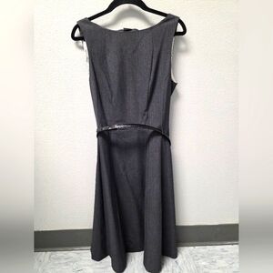 H&M Belted‎ Gray Sleeveless A-line Dress Size 6